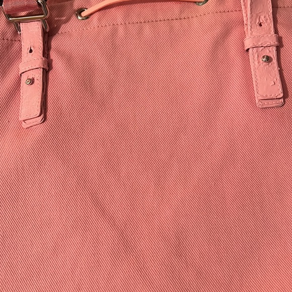 YSL Pink Canvas Tote Bag. Leather has all been repainted and sealed . - Picture 6 of 11